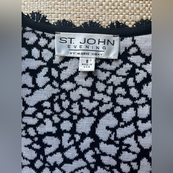 Vintage St. John Evening by Marie Gray leopard print knit cardigan and skirt - Picture 4 of 12